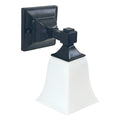Apliqué metal negro vidrio empavonado E27 - KEAP0021