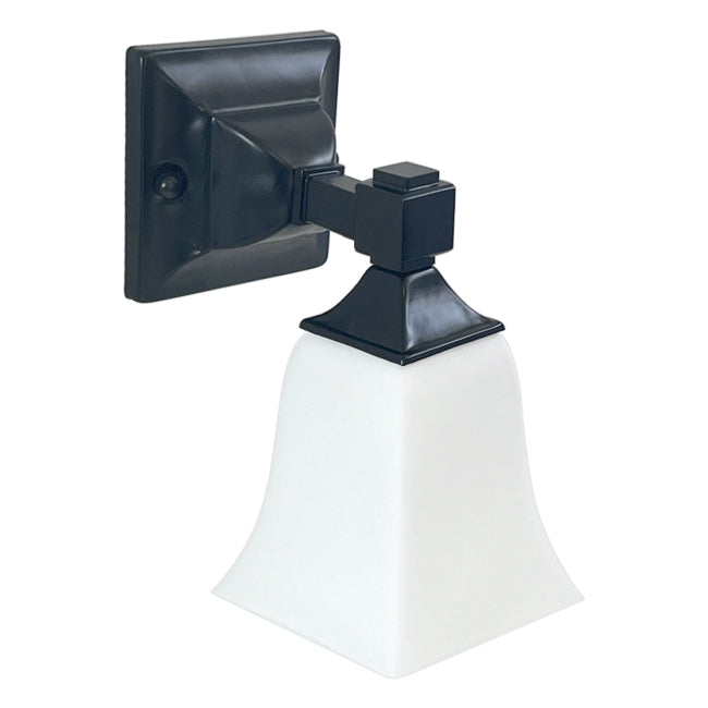 Apliqué metal negro vidrio empavonado E27 - KEAP0021