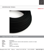 Cargar imagen en el visor de la galería, Metro de cable negro textil - KKCA0001
