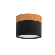 Cargar imagen en el visor de la galería, Foco sobrepuesto aluminio negro imitación madera Ø7x6  LED 7 W - KOPL0001
