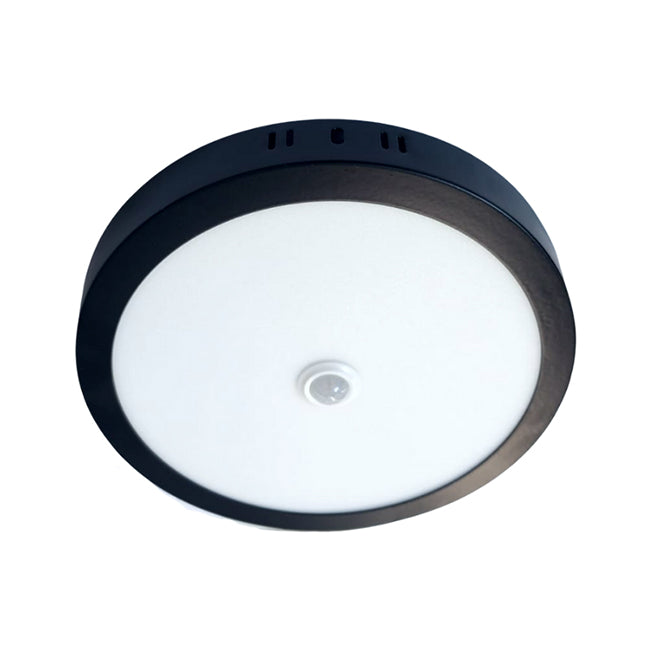 Plafón aluminio negro con sensor de movimiento Ø21x2,8 cm LED 18W - KOPL0002