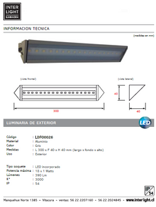 Foco gris exterior LED 18W - LDFO0026