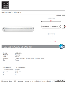Foco blanco exterior LED 18W - LDFO0034