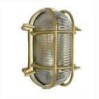 Apliqué metal vidrio bronce envejecido exterior IP44 15x19 cm E27 - LGAP0003