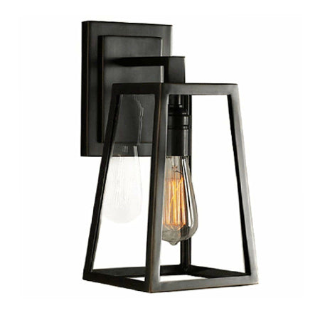 Apliqué metal vidrio negro 17x35 cm E27 - LGAP0045