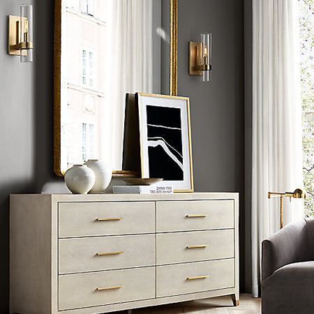 Apliqué metal vidrio bronce E27 - LGAP0049