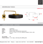 Apliqué metal bronce negro Ø35x31 cm 3 luces G9 - LGAP0062