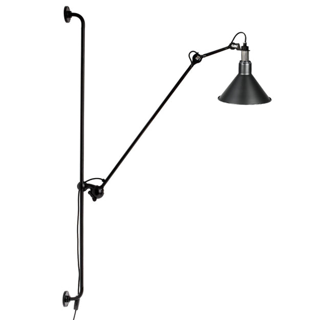 Apliqué metal negro brazo movible alto 1,20 cm E14 - LGAP0075