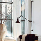 Apliqué metal negro brazo movible alto 1,20 cm E14 - LGAP0075