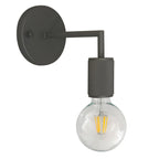 Apliqué metal gris oscuro Ø12x18 cm E27 -LGAP0085
