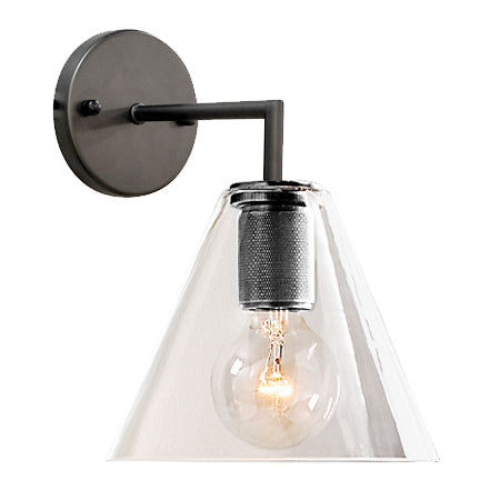 Apliqué metal vidrio grafito 18x23 cm E27 - LGAP0088