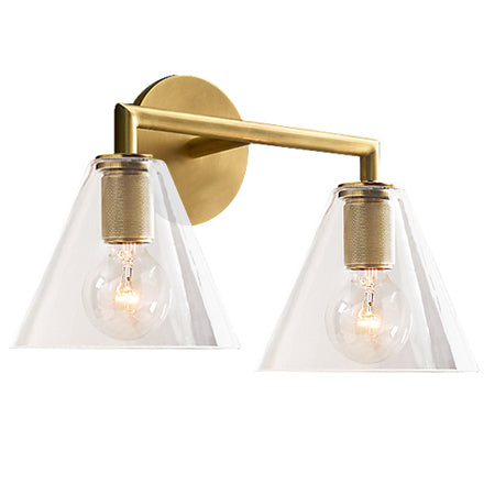 Apliqué metal vidrio bronce 2 luces  E27 - LGAP0089