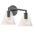 Aplique metal vidrio grafito 45x23 cm 2 luces E27 - LGAP0090