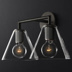 Aplique metal vidrio grafito 45x23 cm 2 luces E27 - LGAP0090