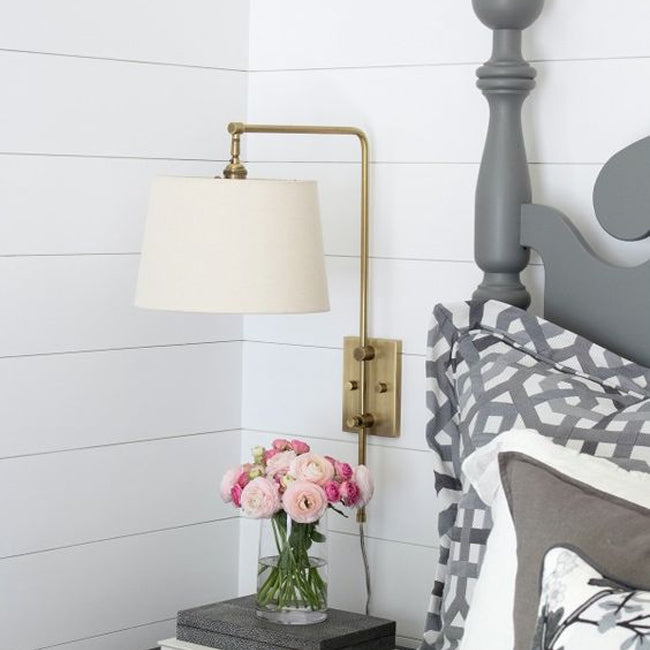 Apliqué metal bronce pantalla de tela cm E27 - LGAP0102