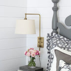 Apliqué metal bronce pantalla de tela cm E27 - LGAP0102