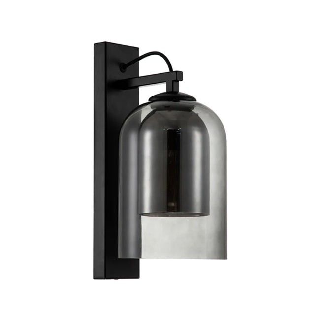 Aplique metal vidrio humo negro Ø15X19X34 cm E27 - LGAP0103