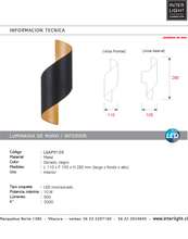 Cargar imagen en el visor de la galería, Aplique metal negro dorado LED 10W - LGAP0105

