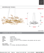 Lámpara colgante metal conchas bronce Ø92cm 9 luces G9 - LGLC0036