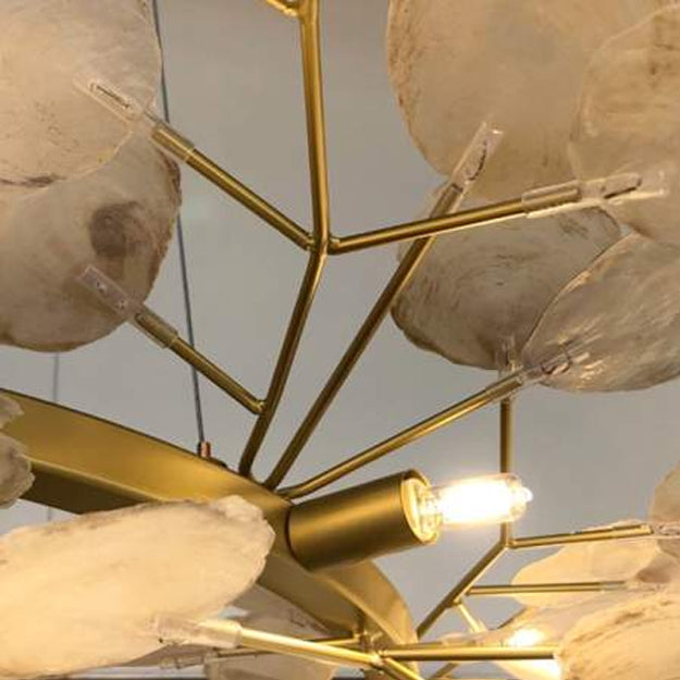 Lámpara colgante metal conchas bronce Ø92cm 9 luces G9 - LGLC0036