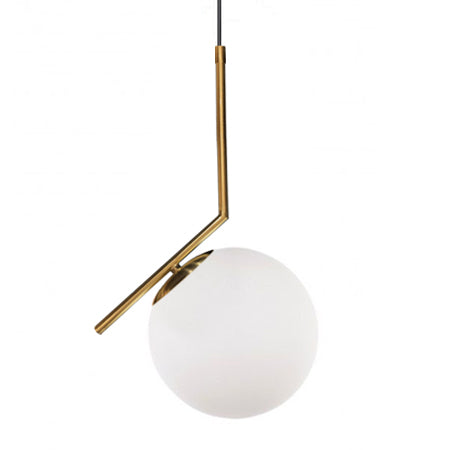 Lámpara colgante metal vidrio bronce Ø25 cm E27 - LGLC0075