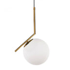 Lámpara colgante metal vidrio bronce Ø25 cm E27 - LGLC0075