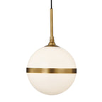Lámpara colgante metal vidrio bronce blanco Ø30 cm E27 - LGLC0079