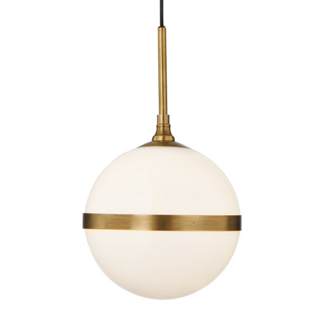 Lámpara colgante metal vidrio bronce blanco Ø30 cm E27 - LGLC0079