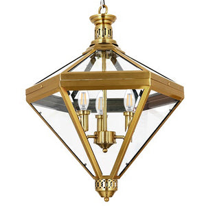 Lámpara colgante bronce vidrio 3 luces E14