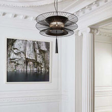 Cargar imagen en el visor de la galería, Lámpara colgante metal negro Ø49x1,37 cm LED G9
