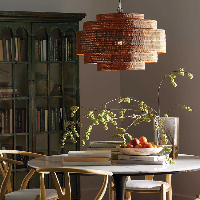 Lámpara colgante ratán natural Ø 70 cm 3 x E27 - LGLC0140