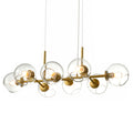 Lámpara colgante bronce vidrio transparente 110 cm 8 luces E27 - LGLC0138