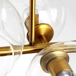 Lámpara colgante bronce vidrio transparente 110 cm 8 luces E27 - LGLC0138