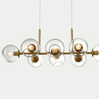 Lámpara colgante bronce vidrio transparente 110 cm 8 luces E27 - LGLC0138