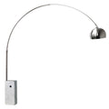 Lámpara de pie arco metal cromo mármol blanco E27 - LGLP0004