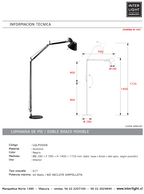 Lámpara de pie metal articulado negro Ø28x1,72 cm E27 - LGLP0008