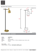 Lámpara de pie metal negro bronce E27 - LGLP0010