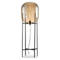 Lámpara de pie vidrio metal ámbar negro Ø44x1,40 cm E27 - LGLP0018