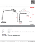Lámpara sobremesa metal articulado aluminio E27 - LGLS0015