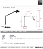 Lámpara sobremesa metal articulado negro E14 - LGLS0046