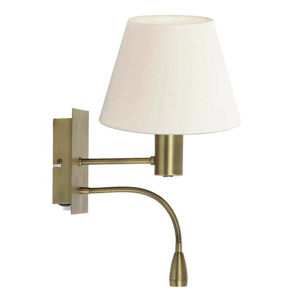 Apliqué lector metal bronce pantalla blanco E27 LED 3W - LLAP0056