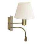 Apliqué lector metal bronce pantalla blanco E27 LED 3W - LLAP0056
