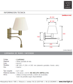 Apliqué lector metal bronce pantalla blanco E27 LED 3W - LLAP0056