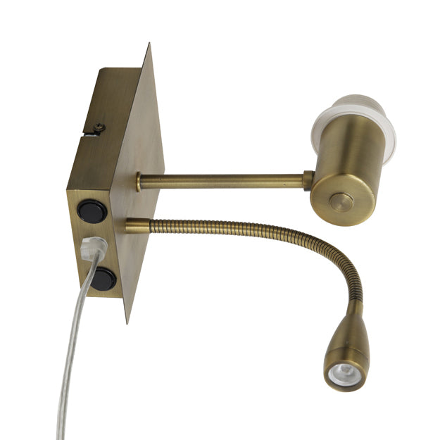 Apliqué lector metal bronce pantalla blanco E27 LED 3W - LLAP0056