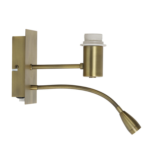 Apliqué lector metal bronce pantalla blanco E27 LED 3W - LLAP0056