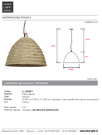 Lámpara de fibra natural Ø 45 cm E27