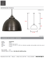 Lámpara colgante metal niquel bruto oscuro Ø 30 cm E27 - LLLC0243