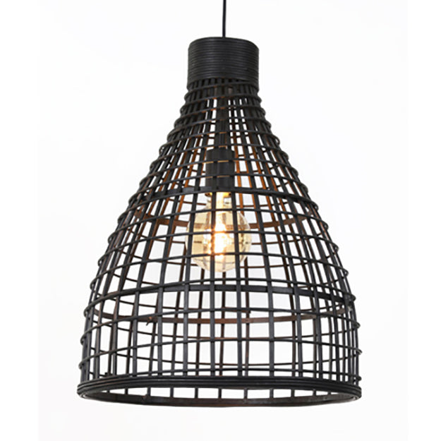 Lámpara colgante ratán negro Ø 40 cm E27 - LLLC0263