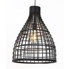 Lámpara colgante ratán negro Ø 40 cm E27 - LLLC0263