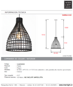 Lámpara colgante ratán negro Ø 40 cm E27 - LLLC0263